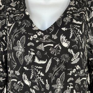 Nature Inspired Black Midi Dress